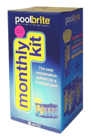 Convenient and simple pool care. Your pools chlorine requirements in one box. 2 easy steps to Sanitises, Oxidises & Control Algae in pool water. Swim in 15 minutes after application. Crystal clear water. 1 x 450g bag of Month Mate Shock Xtra Blue per 50,000 L weekly. Apply the Month Mate Super Plus floater to the pool. Adjust the floater according to pool size (S, M, L) to maintain. 1 3ppm chlorine residual. One floater per 50,000 L monthly.
