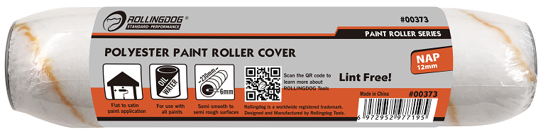 9" Polyester Roller Cover, 9" 230mm, Nap: 12mm. For All Paints. Lint Free.
