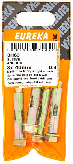 Sleeve Anchor Eureka 8x40mm 3H63 Q4