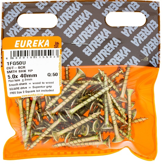 Cut Screw Eureka Smooth Shank 1FG50U 5mmx40mm