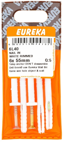 Wall Plug & Nail Eureka 6x55mm 6L40 Q5