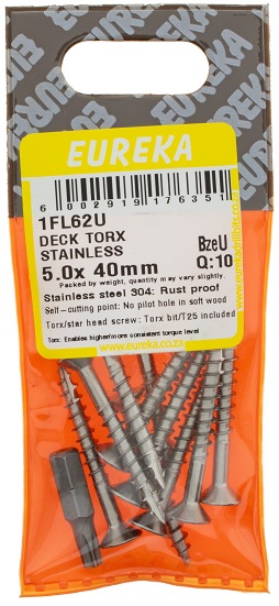 Deck Torx Stainless 5.0X40mm Q:10