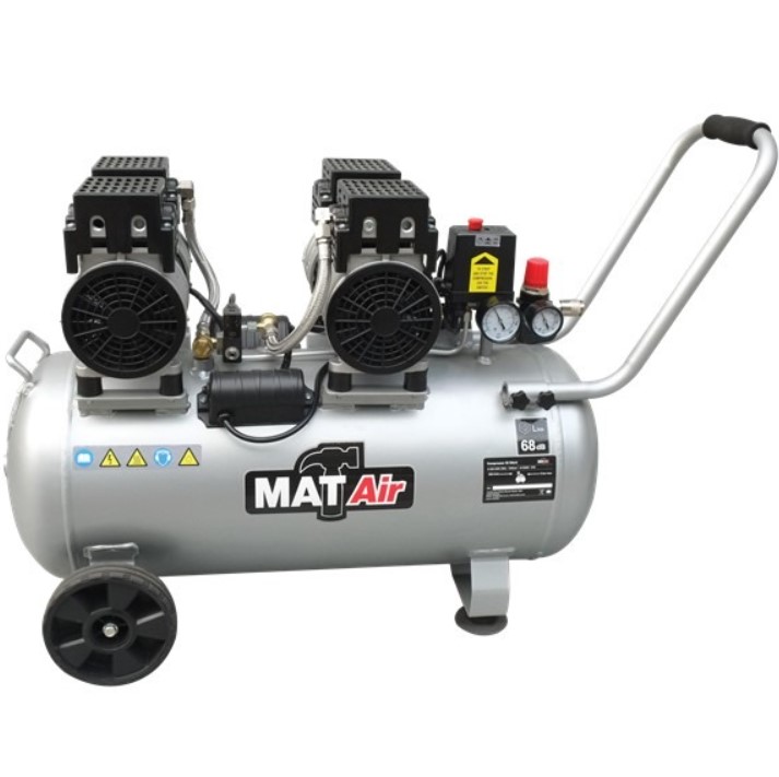 220V, Capacity 50L, 2x1 HP, 2x 0.75HP, Displacement L/Min 256, Displacement CFM 9, 8 Bar, 115 PSI, 68db. This compressor is equipped with an air filter fitted to the head for clean air intake and an ON/OFF pressure switch for easy operation. It also includes a pressure reducer with gauges for precise control, sturdy wheels, and a vibration-damping foot for enhanced stability and mobility. The electric motor features overload protection with a manual reset, ensuring safe operation, while a drain cock allows for quick maintenance. Designed to be low maintenance and environmentally friendly, this compressor is a practical and efficient choice.