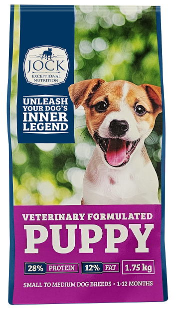 Unleash your puppy's inner legend with Jock Puppy food! Scientifically formulated for small to medium breeds aged 1-12 months, this nutrient-rich food contains 28% protein and 12% fat to support immune health, growth, and conditioning. Give your pup the energy and nutrition they need to thrive! JOCK Puppy is scientifically formulated to provide the healthy growth of your puppy. By exclusively using quality ingredients, JOCK Puppy is not only delicious but also rich in protein and loaded with essential minerals and vitamins to meet your puppys daily dietary needs. This correct nutrition is fundamental to your puppys wellbeing.