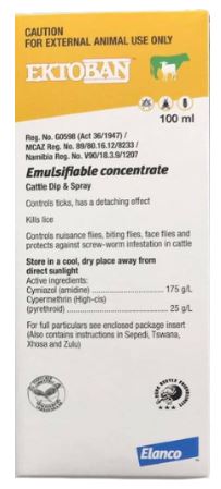 Controls ticks, has a detaching effect. Kills lice. Controls nuisance flies, biting flies, face flies and protects against screw-worm infestation in cattle.