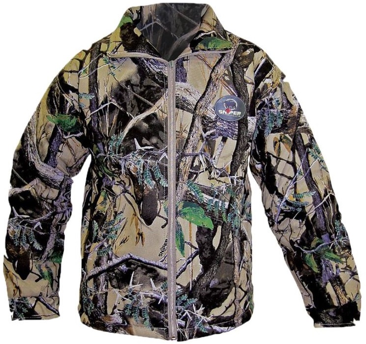 Cotton fabric, heavy weight, quilt lined jacket. Ideal for winter bush conditions. Light weight, lined sleeve for comfort and ease of movement.