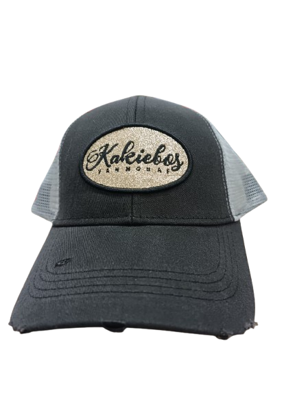 Cap Ladies Washed 6 Panel Black Kakiebos