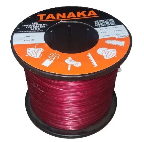 Tanaka Trimmer Line 1.6 mm x 2 kg Roll Round Red Heavy Duty Industrial Contractor Gut String Nylon Cutting