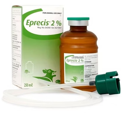 An antiparasitic remedy indicated for the treatment and control of internal and external parasites of beef and dairy cattle, including lactating dairy cows.