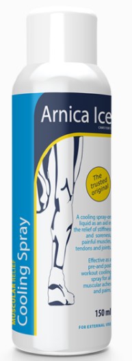 Arnica Ice to provide relief from sore muscles, pain and stiffness from those long training sessions and marathons. Arnica Ice® Spray is an easy to apply spray  so you never have to endure a tough training session without it.
