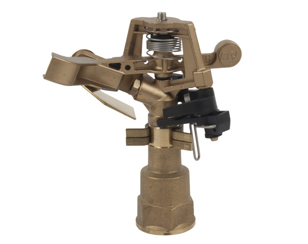 Full circle sprinkler with 20mm male thread supplied with 4.5(brown) x 2.5mm nozzles (male base 20mm). high water distribution with spacing up to 20m. color-coded bayonet nozzle for easy service and red cap completely seals and protect drive spring. rear n