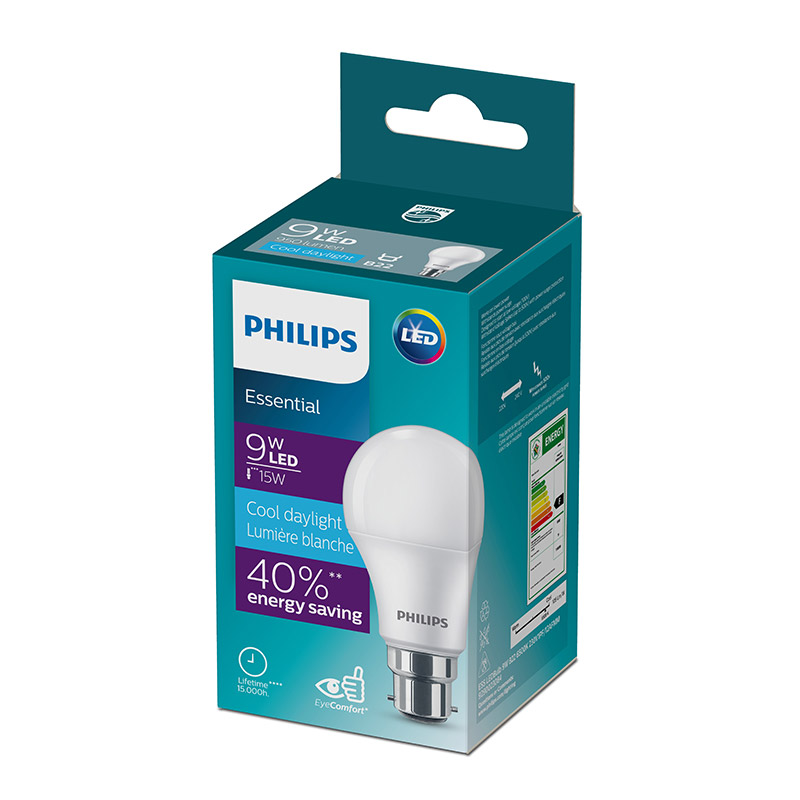 The PHILIPS ESS LEDBULB 9W B22 6500K 230V1PF/12AFMM is a compact and efficient LED lighting option, well suited for daily household or commercial use. Fitted with a B22 bayonet base, this 9 watt LED bulb emits a cool daylight light (6500K), offering both c