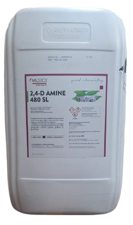 A water-soluble herbicide with selective hormone action for the control of broad-leaved weeds in crops. A suspension concentrate herbicide for the control of annual broadleaf weeds and certain grasses in maize, grain sorghum and sugarcane. Active ingredients: (2,4-dichlorophenoxy) acetic acid 480 g/?. (as 2,4-D-dimethylammonium salt 580 g/?. Directions for use: (Use only as directed): Ground Application: Avoid fine droplet sizes  use low-pressure flat fan nozzles of 80 degrees or equivalent anti- drift type, and do not exceed spray pressure of 200 kPa. Spray volume must exceed 150 litres per hectare. Do not exceed spray height of 50 cm above target and ground speed of 10 km per hour. Do not apply if wind velocity exceeds 15 km per hour (as measured by handheld wind recorder approved by the Registrar: Act 36 of 1947). The difference between the wet and dry bulb readings on a whirling hygrometer must not exceed 8 °C. Aerial Application: The product can be applied aerially provided that the spray mixture is distributed evenly over the target area and the loss of spray material during application is restricted to a minimum. To achieve this, follow the requirements: Apply before the crop becomes too dense, thus preventing proper coverage of the weeds. The CV for droplet distribution must not exceed 40 %. The following flying heights must be maintained above the target area: 0 to 8 km per hour 3 metres. 9 to 15 km per hour 2 metres. If the wind speed exceeds 15 km per hour, you should stop spraying. Mixing application: Mix the required amount with water and apply evenly as a fine spray. Within 200 to 400 litres per hectare for ground application and a minimum of 30 litres per hectare for aerial application.