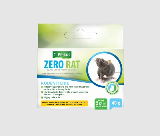 A ready-to-use rodenticide soft block bait for the control of mice (Mus musculus), Norwegian or brown rats (Rattus norvegicus) and Roof rats (Rattus rattus) in and around buildings, including strains resistant to anticoagulants.