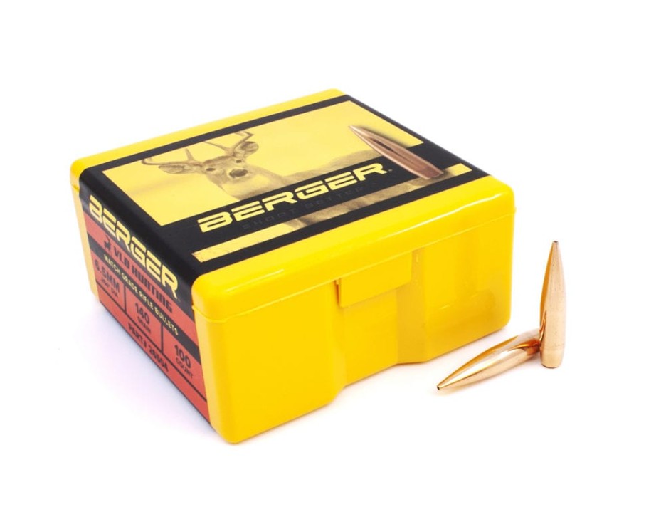 The Berger VLD Hunting Rifle Bullet is considered one of the flattest-shooting hunting bullets in the industry. While its design is identical to the VLD Target Bullet, it features a thinner J4 Precision jacket to ensure rapid expansion for hunting purposes. These bullets are engineered to penetrate approximately 23 inches into vital areas before expanding, producing a large wound cavity of up to 15 inches that results in significant tissue and organ damage along with intense hydrostatic shock for an ethical kill. The secant ogive design reduces drag during flight, allowing for flatter trajectories, reduced wind drift, and higher retained velocity. Many shooters prefer loading VLD bullets to touch the rifling for single-shot applications, though some rifles perform best with up to a 0.150-inch jump. Due to their long-range performance and highly consistent J4 Precision jackets, Berger VLD Hunting Rifle Bullets are extremely popular among long-range hunters and custom bullet makers.