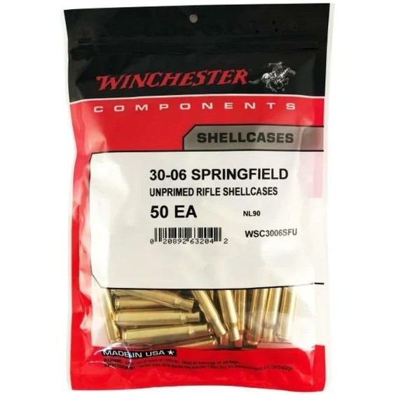 The Winchester 30-06 Springfield Shellcases (50 count) are produced with exceptionally tight tolerances to ensure smooth feeding and reliable chambering. Their consistent case-to-case weight and uniform capacity contribute to excellent accuracy, while the high-quality, durable brass can be reloaded multiple times. These cases are new and unprimed, and are not loaded ammunition.
