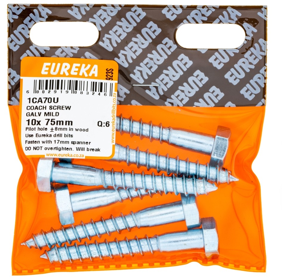 Coach screws, also known as lag screws, are heavy-duty fasteners designed for securing large, heavy objects to wood or masonry.They feature a hexagonal head for easy turning with a wrench or socket, and a thick, coarse threaded shank for strong holding power.Made from high-quality steel and galvanized for corrosion resistance, coach screws are ideal for outdoor applications such as fastening timber beams, posts, and heavy-duty hardware.