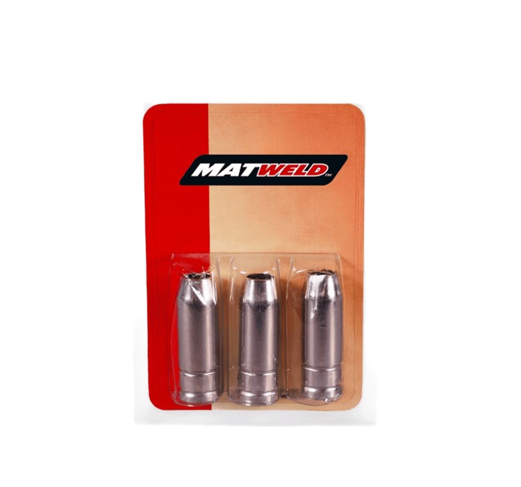 The MIG MB15 shroud helps direct and contain shielding gas around the welding wire when joining two materials, preventing oxidation during the welding process and reducing, limiting, or even completely avoiding weld spatter for a cleaner and more consistent weld.