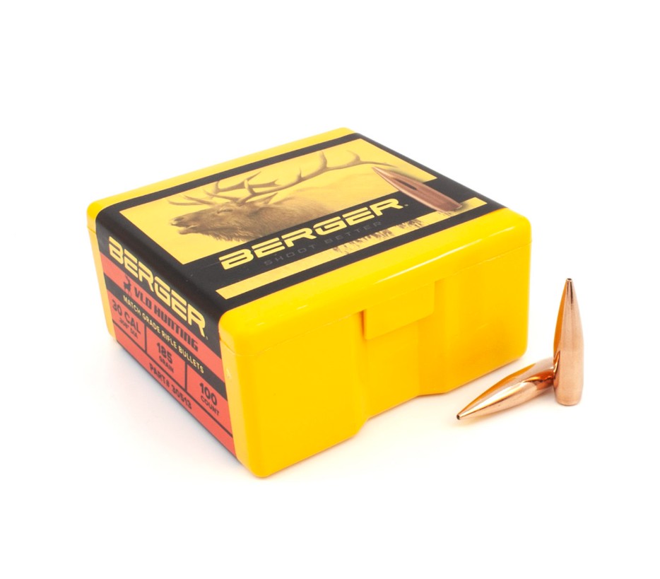 The Berger VLD Hunting Rifle Bullet is widely regarded as one of the flattest-shooting hunting bullets on the market. While its design is based on the VLD Target Bullet, it uses a thinner J4 Precision jacket to encourage rapid expansion in hunting situations. These bullets are engineered to penetrate about 23 inches into the vitals before expanding, creating a large wound cavity of up to 15 inches, which produces significant tissue damage and strong hydrostatic shock for a quick, ethical kill. The secant ogive shape reduces drag during flight, resulting in flatter trajectories, less wind drift, and higher retained velocity compared to many other bullets. Many shooters prefer loading VLD bullets to touch the rifling for single-shot use, although some rifles perform best with up to a 0.150-inch jump. Thanks to their long-range performance and highly consistent J4 Precision jackets, Berger VLD Hunting Rifle Bullets are especially popular among long-range hunters and custom bullet makers.