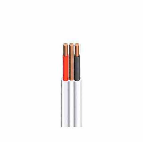 The flat twin cable is a 10-meter length of robust electrical wiring featuring two 6.00 mm² copper conductors plus an earth conductor, all encased in a durable white PVC sheath. Rated for 300/500 V, this cable is designed to deliver reliable power distribution with excellent insulation and flexibility. Its flat profile makes it easy to install in confined spaces or along surfaces, making it ideal for residential and commercial electrical applications where secure, long-lasting connections are required.