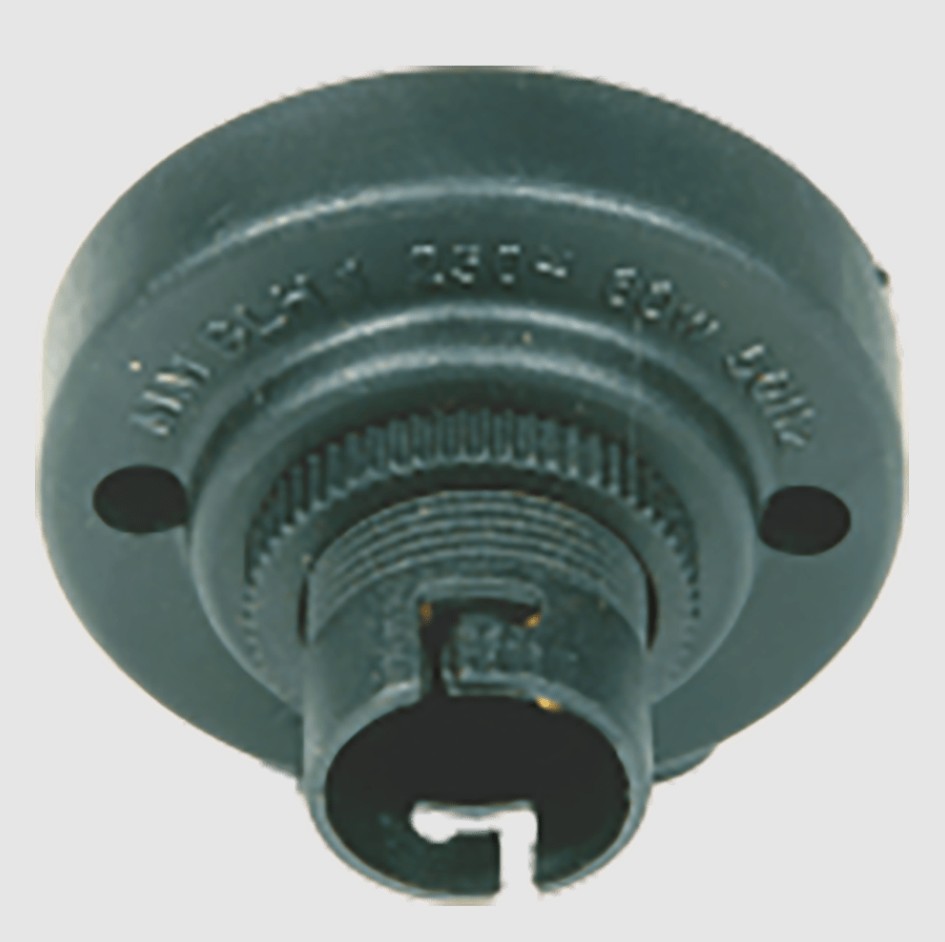 This batten holder features a standard bayonet fitting with knurled plastic collars for secure handling and easy installation. It includes two mounting holes in the base for stable fixing and is SABS approved, ensuring safety, quality, and reliable performance.