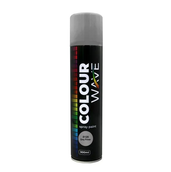 Transform your projects with colourwaveGrey Primer Spray Paint (300ml). This fast-drying primer is suitable for a variety of surfaces and applications, providing a smooth and even base for all top coats. Its convenient 300ml size makes it easy to use for both small touch-ups and larger DIY projects.