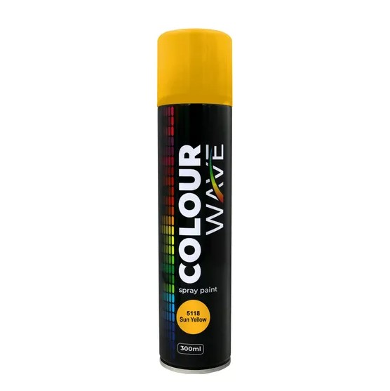 Introducing colorwave Sun Yellow Spray Paint (300ml), a fast-drying aerosol paint that is ideal for a wide range of indoor and outdoor projects. Its vibrant sun yellow shade adds a bold pop of colour to any surface, making it perfect for enhancing and refreshing your DIY creations.