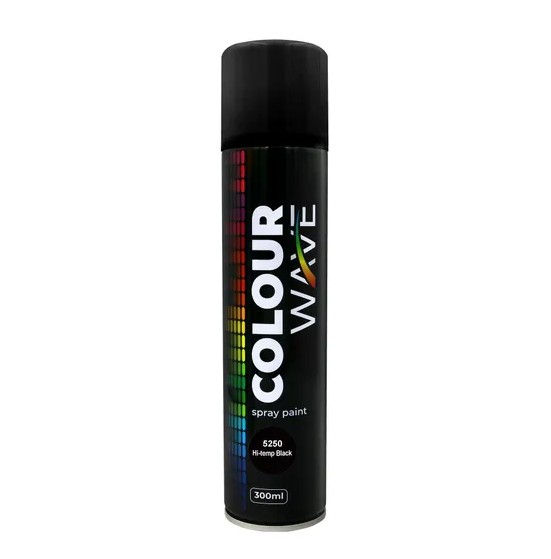 Transform your project with colorwave Hi-Temp Black Spray Paint (300ml). This fast-drying paint is specially designed for high-temperature applications, offering heat resistance up to 500 °C and eliminating the need for a primer. Its an ideal solution for surfaces exposed to extreme heat where durability and performance are essential.