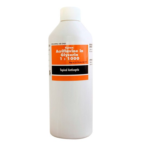 It is a 0.1% solution of acriflavine in pure glycerin. Acridines are potent antiseptics, and acriflavine, like other acridine derivatives, is effective against both Gram-positive and Gram-negative bacteria. It has the advantage of retaining its activity in the presence of body fluids and pus and is comparatively free from toxic or irritant action. Acriflavine is therefore suitable for the treatment of contaminated or suppurating (weeping) wounds, provided the wound has been thoroughly cleansed. Glycerin is used externally for its emollient effect, and when applied undiluted to mucous membranes or broken skin, it absorbs moisture and enables drugs held in solution to penetrate more readily. It is employed for its hygroscopic action in inflammatory conditions.