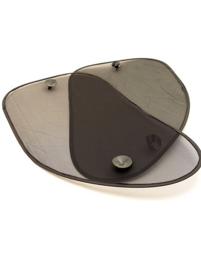 A set of two Profile Side Shades from Springshades, designed to reduce glare and heat entering side windows.
