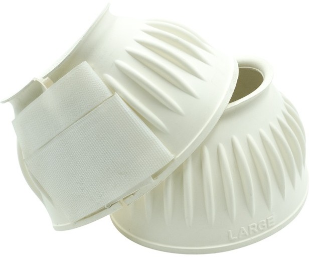 These horse boots are made of strong, flexible rubber that stretches easily for a comfortable fit. They protect your horse from overreaching, where the hind leg strikes the front leg, or from pulling off a shoe. The thick, durable rubber resists tearing, while the smooth inner lip prevents rubbing, and they are easy to fit, providing effective protection without causing discomfort.