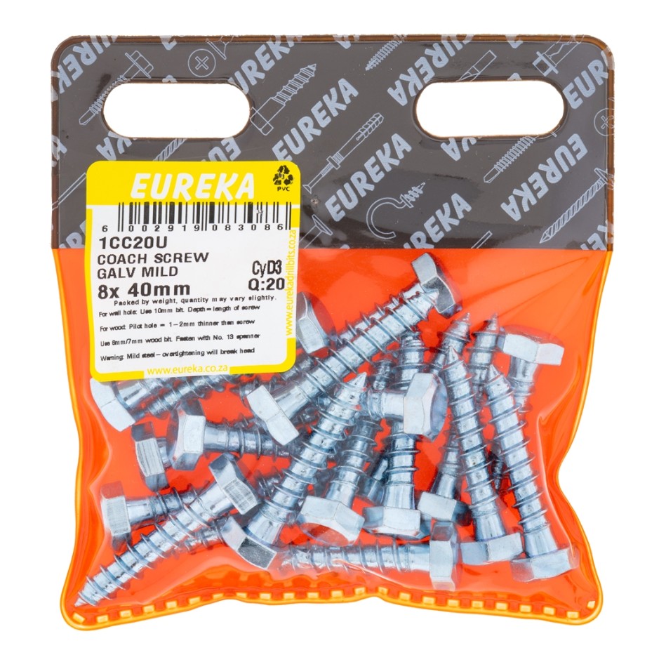 Coach screws, also known as lag screws, are heavy-duty fasteners designed for securing large, heavy objects to wood or masonry.They feature a hexagonal head for easy turning with a wrench or socket, and a thick, coarse threaded shank for strong holding power.Made from high-quality steel and galvanized for corrosion resistance, coach screws are ideal for outdoor applications such as fastening timber beams, posts, and heavy-duty hardware.