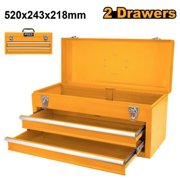 Includes 2 drawers. Overall size: 520 x 218 x 243 mm. Cabinet thickness: 0.8 mm. Drawer thickness: 0.6 mm. Includes 2 drawers measuring 449 x 196 x 54 mm. Packed by carton box.