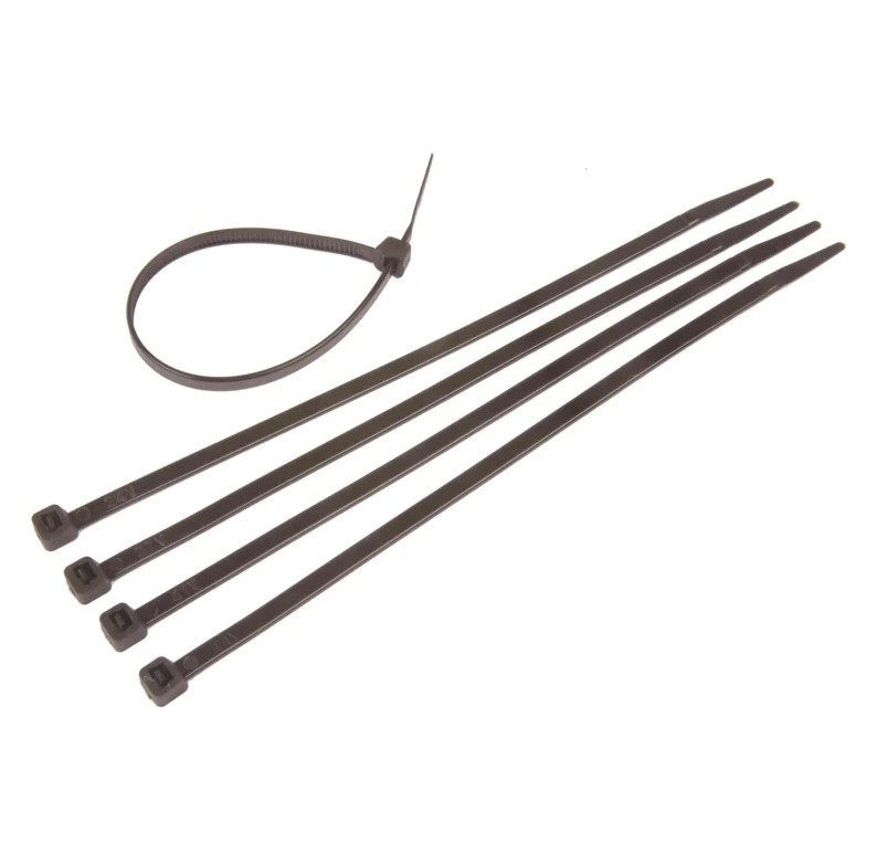 A set of 15 durable cable ties, each measuring 200mm in length and 5mm wide for secure bundling needs.