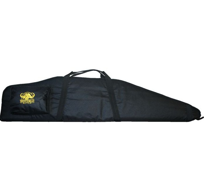 The Buffalo River Economy Bag II  Black is a durable and practical scoped rifle bag designed for reliable everyday use. It features a tough black 600D ballistic nylon outer shell for enhanced durability, combined with 7 mm PE foam padding to provide essential protection during storage and transport. The bag includes a zipper that runs from the middle to the bottom for easy access, along with a black PU lining for a clean, protective interior finish. Completed with a printed logo, this bag is designed to accommodate scoped rifles comfortably and securely.