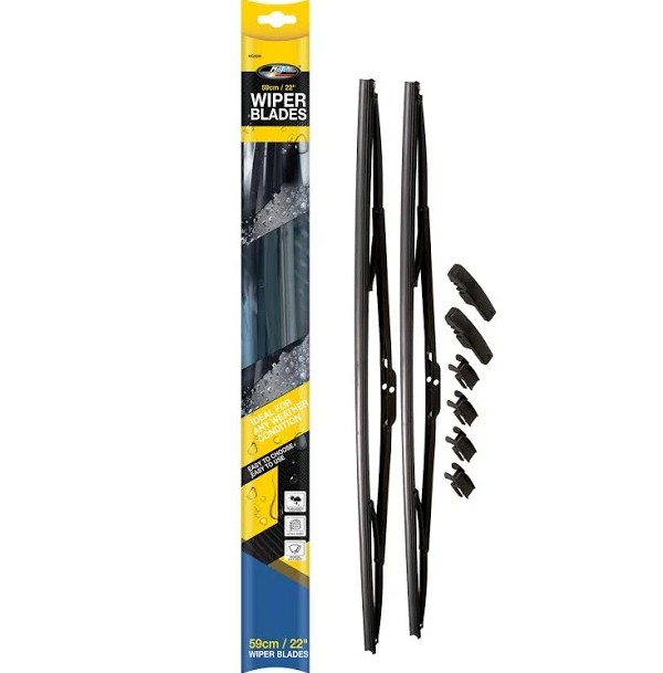 The extended 22-inch (59 cm) Mq wiper blade pair ensures a wide sweep for maximum driver visibility and safety.