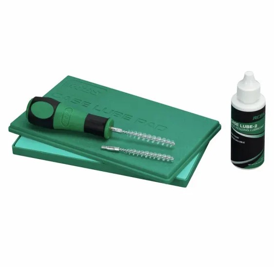Properly clean and lube cases for resizing the simple way with this complete kit. It includes the RCBS® Case Lube Pad, a 2-ounce bottle of Case Lube2 and two interchangeable Case Neck Brushes for 22 through 30 caliber.