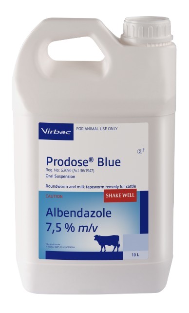Roundworm and milk tapeworm remedy for cattle. COMPOSITION: Albendazole 7,5% m/v. COMPOSITION: Albendazole 7,5% m/v. Dosage: 1ml / 10kg body mass. Roundworm and tapeworms: Milk tapeworm (Moniezia spp): Class 1. Ovicidal: Roundworm eggs present in the animal at the time of dosing are prevented from hatching.