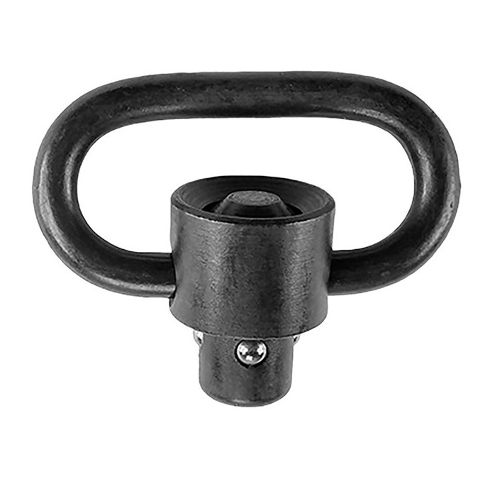 The Bravo Company Manufacturing (BCM) Quick Detach Heavy Duty Sling Swivel in 1.25? black is a robust, reliable attachment designed for secure and easy sling mounting on rifles. Built for durability, it allows for fast attachment and detachment of slings while ensuring a stable and secure connection during use.
