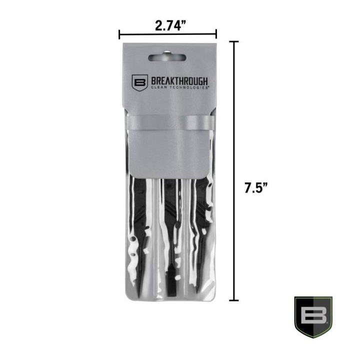 The Breakthrough Clean Technologies® Fiber Reinforced Polymer Picks are the go-to tool for keeping your firearms clean and maintained. This set comes with three different-sized picks to remove carbon build-up from grooved, hard-to-access areas of rifles, pistols, and shotguns. These picks are break-resistant, lightweight, and compact. They come with a vinyl pouch for easy storage and transportation, making them a perfect addition to your firearm cleaning kit and range bag. This set makes an excellent gift for gun enthusiasts.