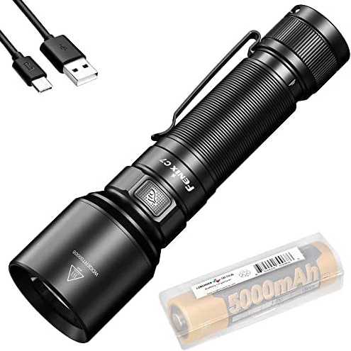 The Fenix C7 Flashlight, boasting an impressive 3000 lumens and a beam distance of up to 470 meters, represents a high point in portable illumination technology. Designed for both extreme conditions and everyday use, this Fenix work flashlight combines power with practicality to meet diverse lighting needs. At the heart of the C7 is the Luminus SST70 LED, renowned for its exceptional brightness and long lifespan of up to 50,000 hours. This LED ensures that the Fenix work flashlight not only delivers intense light but also offers durability.