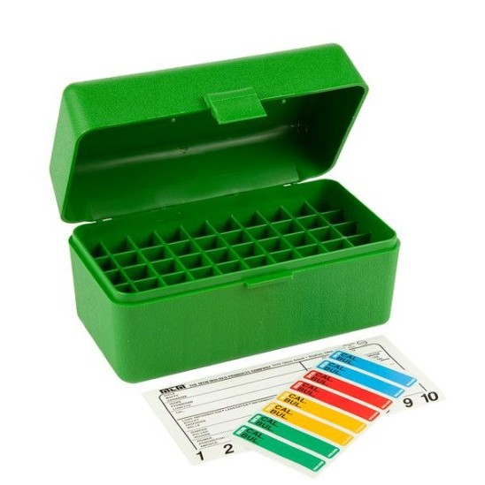These are the newer case-gard ammo boxes. Made of virtually indestructible polypropylene that will not warp, crack, chip, peel, expand or contract, MTM case gard rifle ammunition cases are still the first choice of rifle enthusiasts throughout the world. Mechanical hinge that is guaranteed for 25 years. Snap-Lock latch protects contents from accidental spilling. A textured finish makes it easier to grip and harder to scratch.