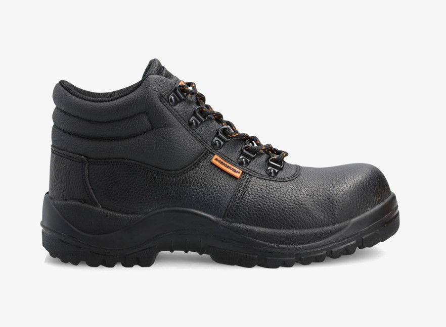 Comfort plays an important role in the choice of boot for those who wear them the entire day. This long-wearing boot is designed for your work performance and success. Specially constructed for superior comfort and durability with a bartan-print split leather upper, a padded collar and padded tongue, a full moisture-wicking lining to help keep your feet dry and comfortable during work hours, a new improved moulded, padded and removable sock liner, a steel shank, a 200J impact resistant steel toe cap, an a dual-density PU sole. Its a hard working safety boot offering great stability and is easy on your feet.