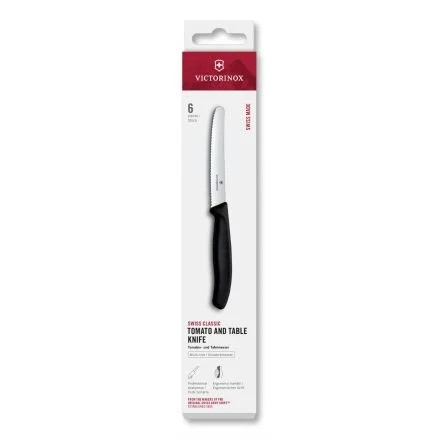 The Victorinox Pointed Steak Knife Set of 6, ultra sharp, serrated edge steak knife set in one compact collection, ideal for those special aged steaks, a carnivores companion. From fillet to sirloin, rump and ribeye, this knife effortlessly glides through every cut. The serrated edged blade and pointed tip ensure complete precision.