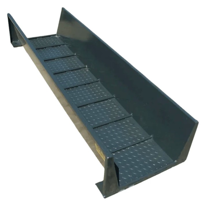 The cattle weighing platform is designed to be 2.2 meters long, 650 millimetres wide, and 400 millimetres high. It features a checker plate floor to prevent animals from slipping. The platform can be easily installed in your existing crush system for weighing purposes. The LS4 scale, with 600 millimetre load bars, can be mounted underneath the platform. Weighing only 60 kilograms, it is lightweight and can be carried by two people.