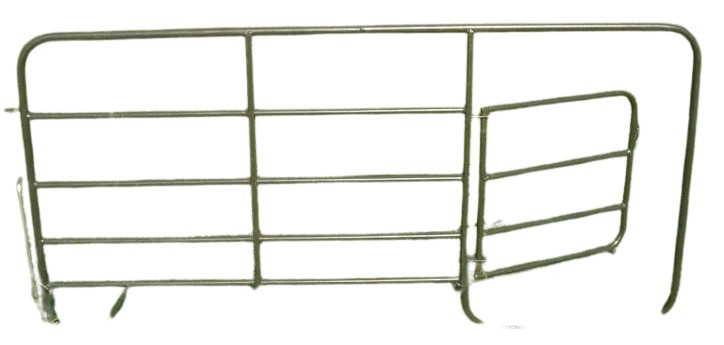 The Tal-Tec TSK3 sheep gated kraal side is constructed from durable round tubing, making it ideal for use in your kraal or crush. The final section of the kraal side features a built-in gate, allowing easy entry and exit for sheep. Each kraal side measures 1.85 meters in length and stands 900 millimetres high. Additionally, a steel pin is included with each kraal side for secure connection between sections.