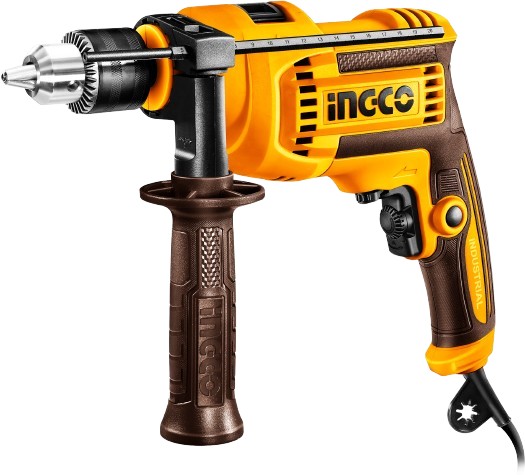 Voltage: 220 - 240V ~ 50/60Hz. Input power: 710W. No-load speed: 0 - 3 000 rpm. Max drilling capacity: 13 mm. Variable speed control. Forward/reverse switch. Hammer function. Packed by colour box.