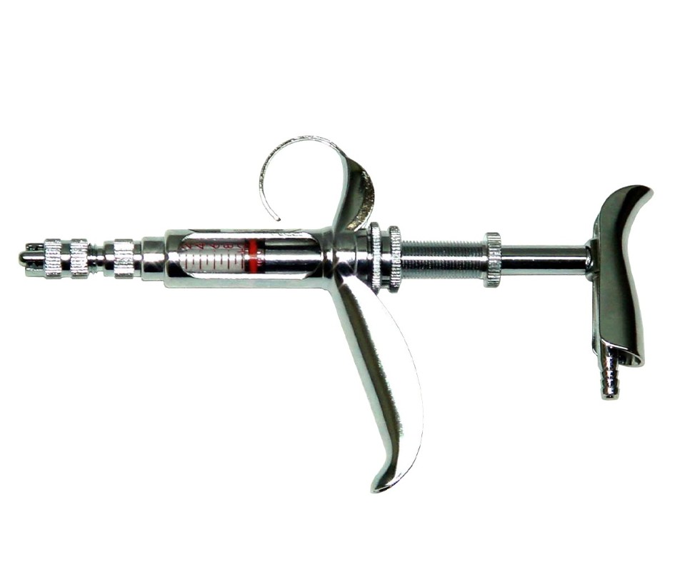 The NJ Phillips Auto Vaccinator is a durable and reliable metal vaccination tool designed to provide accurate, efficient, and versatile vaccine administration for a variety of animals. Engineered for ease of use and long-lasting performance, it ensures precise dosing and smooth dispensing of vaccines as well as thicker products. Its sturdy construction and dependable operation make it an ideal solution for effective animal health management.