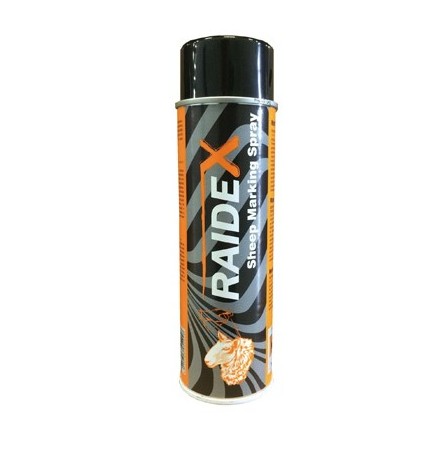 The Marking Aerosol Orange Raidex Swavet is a pressurised spray can used for the quick and visible marking of livestock. It is supplied in a convenient aerosol format that allows easy application for identifying animals in agricultural settings. The product is designed for efficient use in handling cattle, sheep, and pigs, providing clear and durable markings.