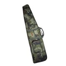 Designed with an oversized profile to accommodate larger optics, this bag delivers excellent value at an affordable price and includes three accessory pockets for added practicality. It is constructed from durable 600 x 300 denier PVC-coated polyester fabric and fitted with robust YKK� zippers for long-lasting performance. Enhanced high-density foam padding provides reliable protection for your rifle, while the design comfortably fits a scoped hunting or long-range rifle. Available in standard sizes of 48�, 50�, and 52�, it also features a convenient cleaning rod holder.